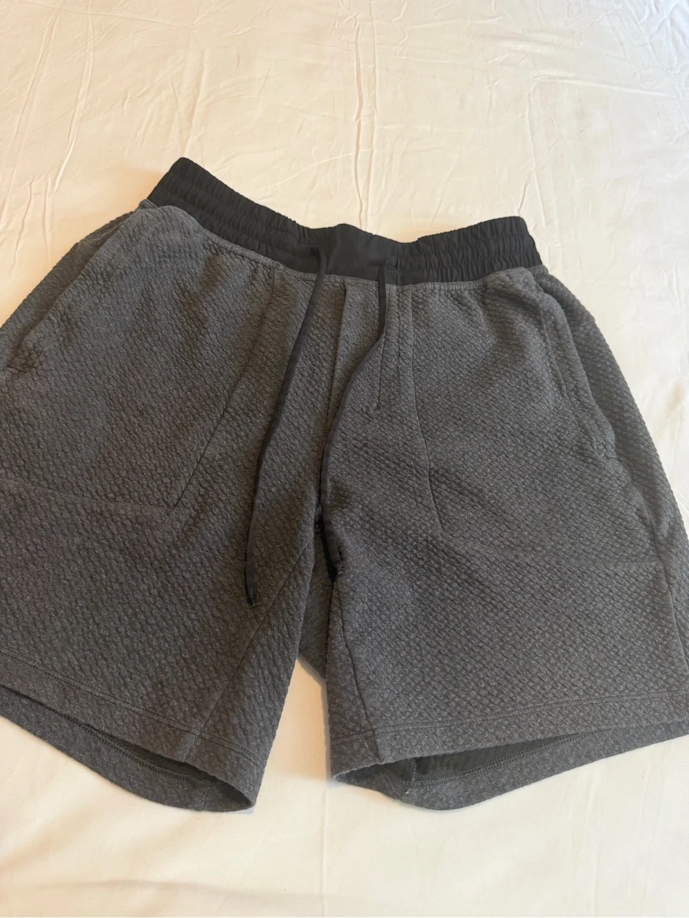 lululemon athletica Men's Charcoal Gray Knit Drawstring Shorts